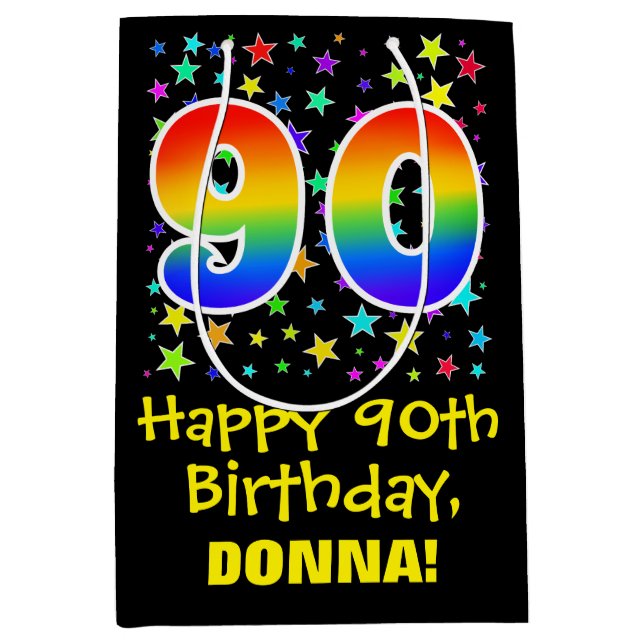 90:e födelsedag: färgstarka stjärnor Mönster och r (Framsidan)