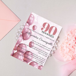 90:e födelsedag för  Blommigtar i spanska Ro Inbjudningar