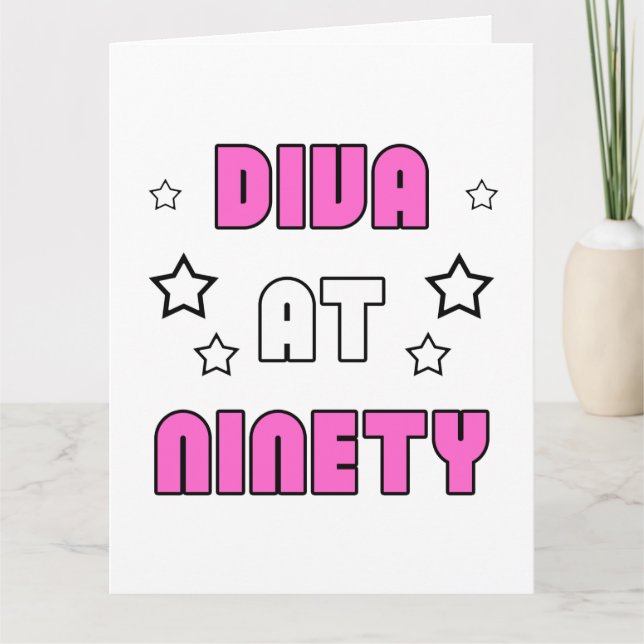 90:e födelsedag för kvinnor kort (Framsida)