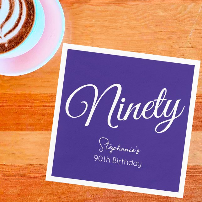 90:e födelsedag för modern Lila i skript Pappersservett (Skapare uppladdad)