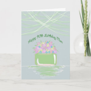 90:e födelsedag för Morsa Basket i blommor i Paste Kort