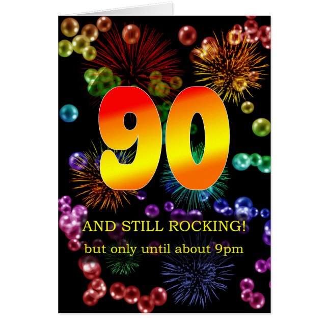 90:e födelsedag fortfarande hälsningskort (Framsidan)