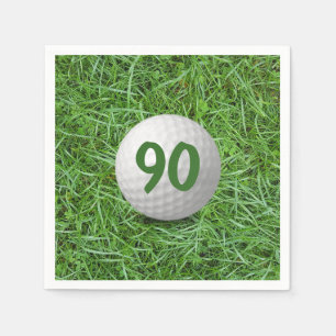 90:e födelsedag Golf Boll på grass Napkins Pappersservett