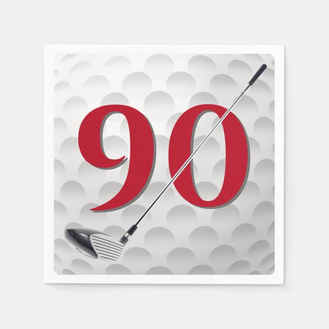 90:e födelsedag Golf Klubb Napkins Pappersservett (Framsidan)