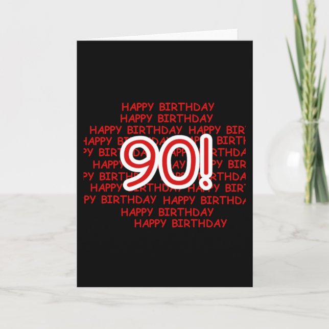 90:e födelsedag i lycklig kort (Framsida)