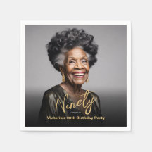 90:e födelsedag i svart Guld, minimalt modernt fot