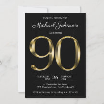 90:e födelsedag i Typografi Black Guld