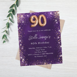 90:e födelsedag lila ro guld