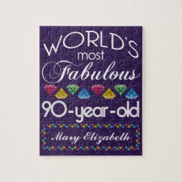 90:e födelsedag mest purpurfärgade sagolika pussel