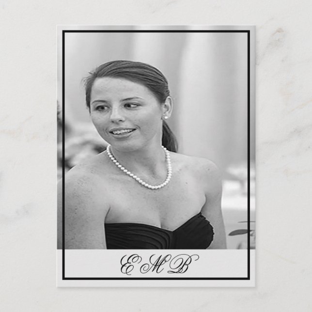 90:e födelsedag - Monogram - Elegant födelsedag Vykort (Framsida)