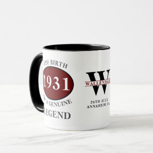 90:e födelsedag, monogram, född 1931, förklaring L Mugg