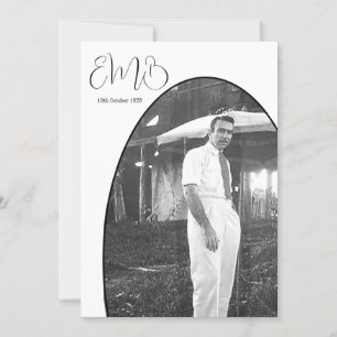 90:e födelsedag Monogram Male Photo Snyggt Birthda Inbjudningar