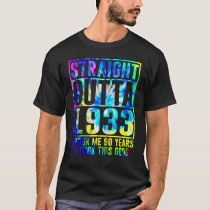 90:e födelsedag Rakt 1933 90 år gammalt T Shirt