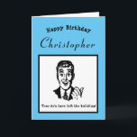 90:e födelsedag Retro Tecknad Funny Personlig Kort<br><div class="desc">Säg grattis på födelsedagen och ha lite roligt med det här vintagens födelsedagskort för stil. Anpassad enkelt med hjälp av den angivna mallen.</div>