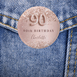 90:e födelsedag ro guld  glitter namn bricka i knapp