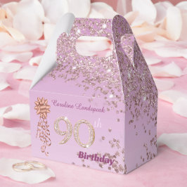 90:e födelsedag ro Guld Glitter och Ribbon Presentaskar