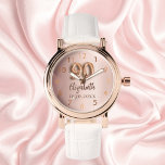 90:e födelsedag ro guld namn armbandsur<br><div class="desc">En gåva till en 90:e födelsedag. En övertoningsbakgrund i ro guld färg. Lägg till namn,  datum</div>