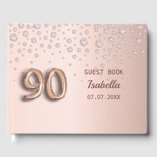 90:e födelsedag ro guld rosa diamanter gästböcker