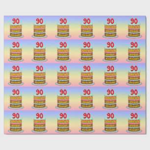 90:e födelsedag: Roligt Cake and Candles + eget na Presentpapper