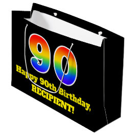 90:e födelsedag ~ Roligt, färglös, Vibrant, Regnbå