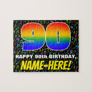 90:e födelsedag - Roligt, färgstarka musiksymboler Pussel