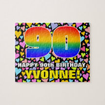 90:e födelsedag - Roligt, hjärtklappning + "90"