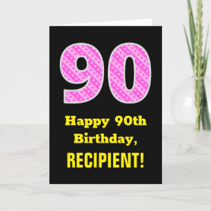 90:e födelsedag: Rosa Rand och örter "90" + Namn Kort