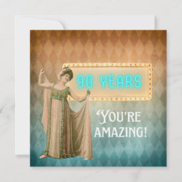 90:e födelsedag Vintage - platta födelsekort