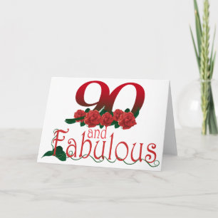 90:e födelsedagblomma kort