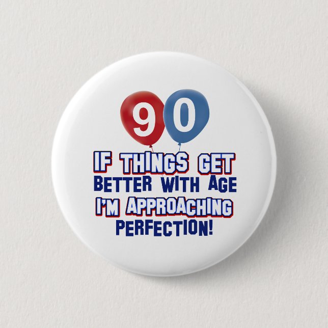 90:e födelsedagdesigner knapp (Framsida)