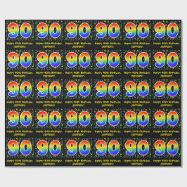 90:e födelsedagen: Colorful Music Symbols, Rainbow Presentpapper