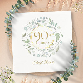 90:e födelsedagen för Laurel Garland Guld Pappersservett