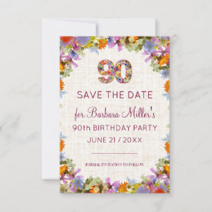 90:e födelsedagen Garden Party - Elegantens Blommi Spara Datumet