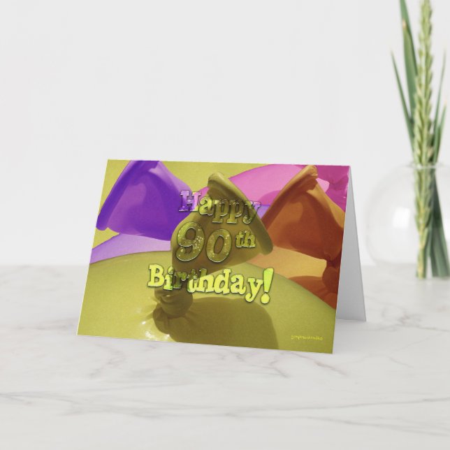 90:e födelsedagen i lycklig! kort (Framsida)