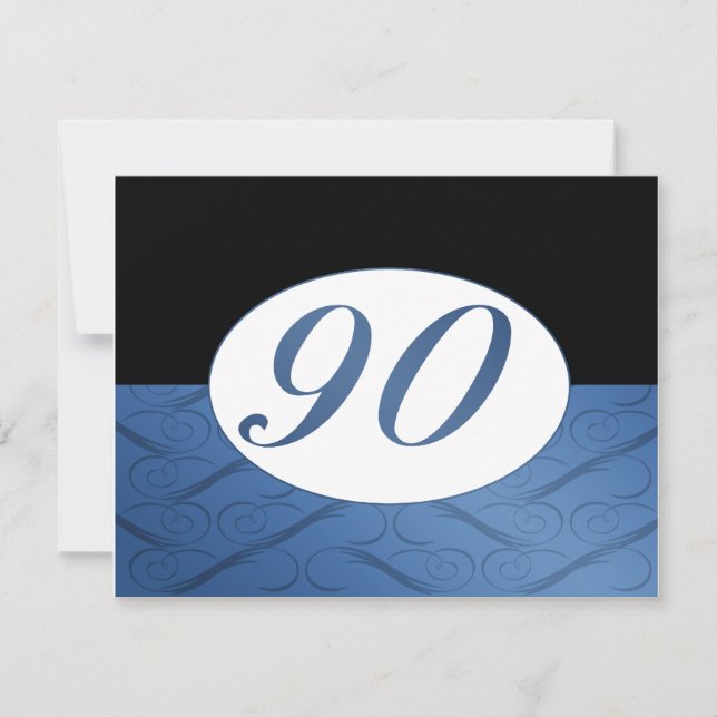 90:e födelsedagen Inbjudan (blått) (Framsida)