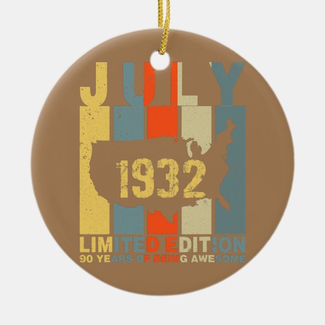 90:e födelsedagen juli 1932 90 år efter att ha var julgransprydnad keramik (Framsidan)