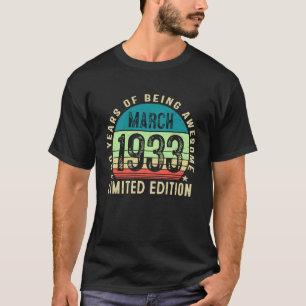 90:e födelsedagen mars 1933 90 år gammal 5 t shirt