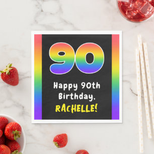 90:e födelsedagen: Rainbow Spectrum nr 90, anpassa Pappersservett