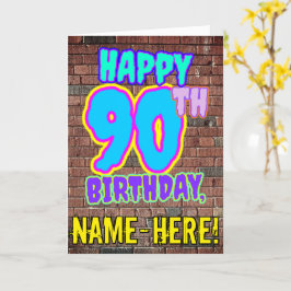 90:e födelsedagen - Roligt, Urban Graffiti Inspire Kort