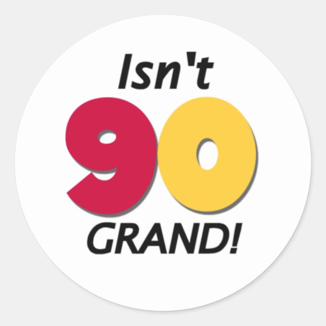90:e födelsedagen runt klistermärke (Framsida)