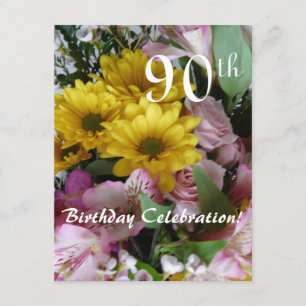 90:e födelsedagfirande! - Party/blom- bukett Inbjudningar