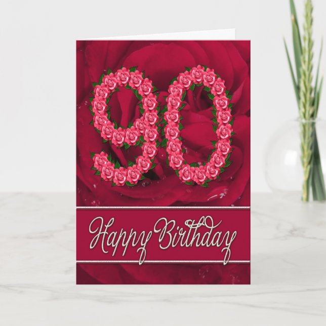 90:e födelsedagkort med ro och löv kort (Framsida)