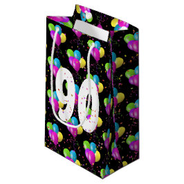 90:e födelsedagsballonger och konfetti småskalig g