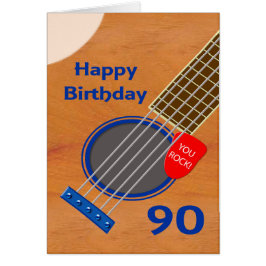 90:e födelsedagsdagen Guitar Player-födelsedag Hälsningskort