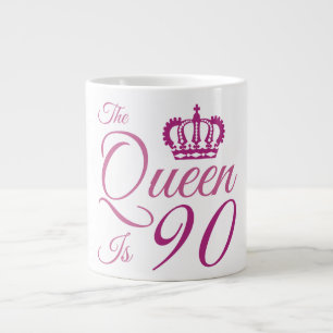 90:e födelsedagsdrottning jumbo mugg