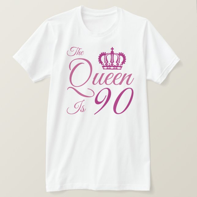 90:e födelsedagsdrottning t shirt (Design framsida)