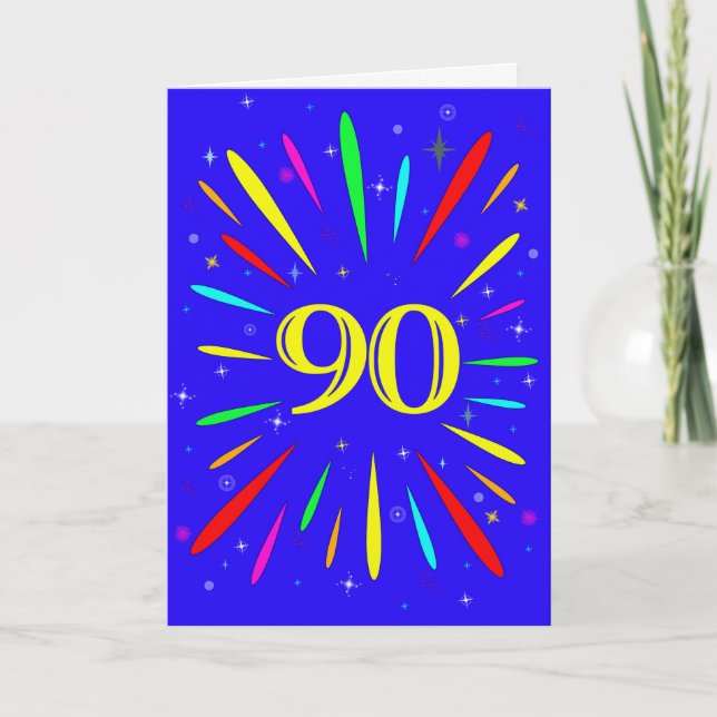 90:e födelsedagsexplosionskort kort (Framsida)