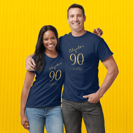 90:e Födelsedagsfest blå T Shirt