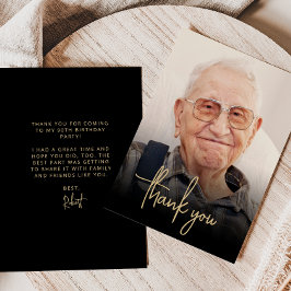90:e Födelsedagsfest för anpassningsbar Photo Guld Tack Kort