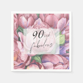 90:e Födelsedagsfest för Blommigt av vintage Pappersservett